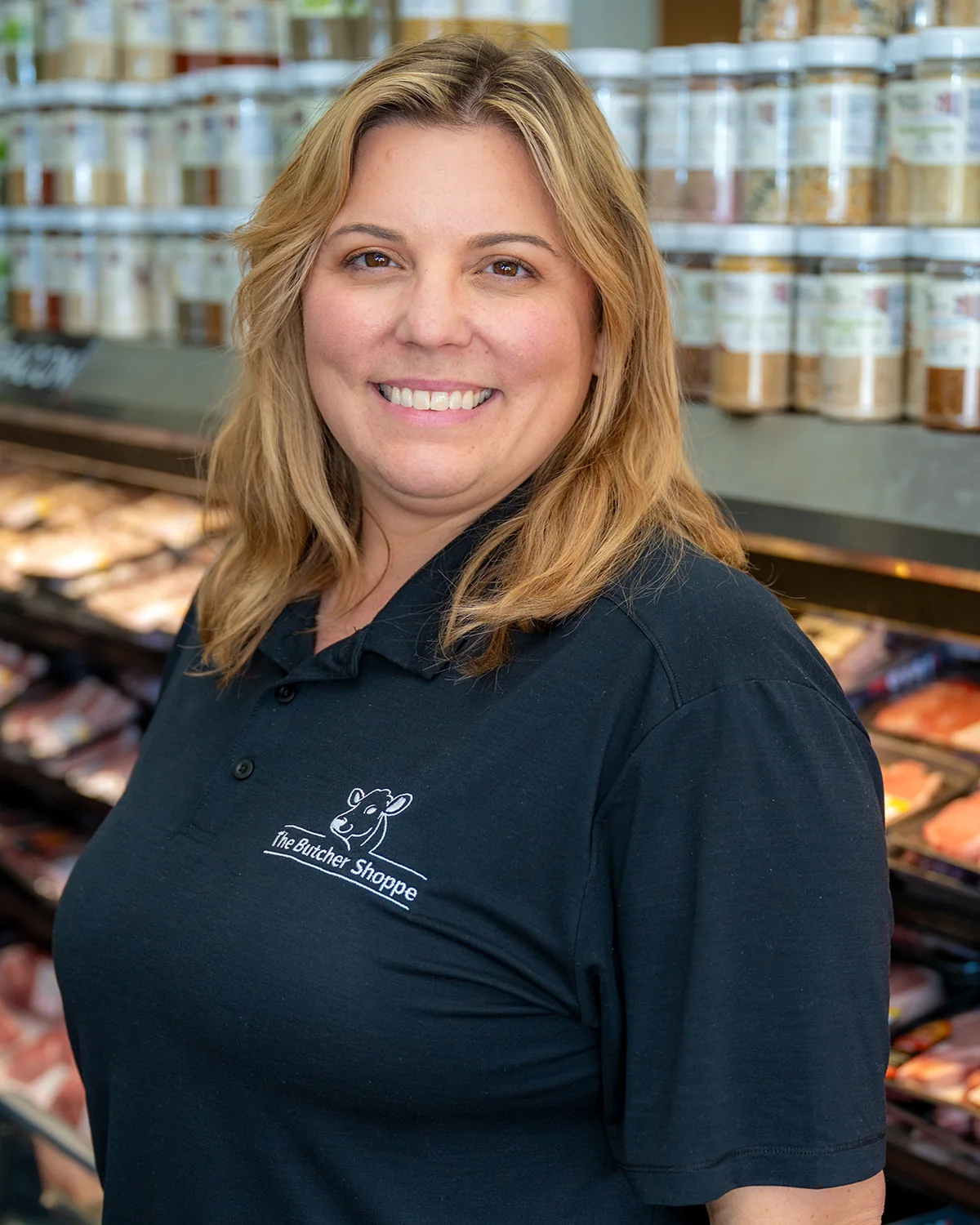 Cristin Peterson behind the counter at The Butcher Shoppe