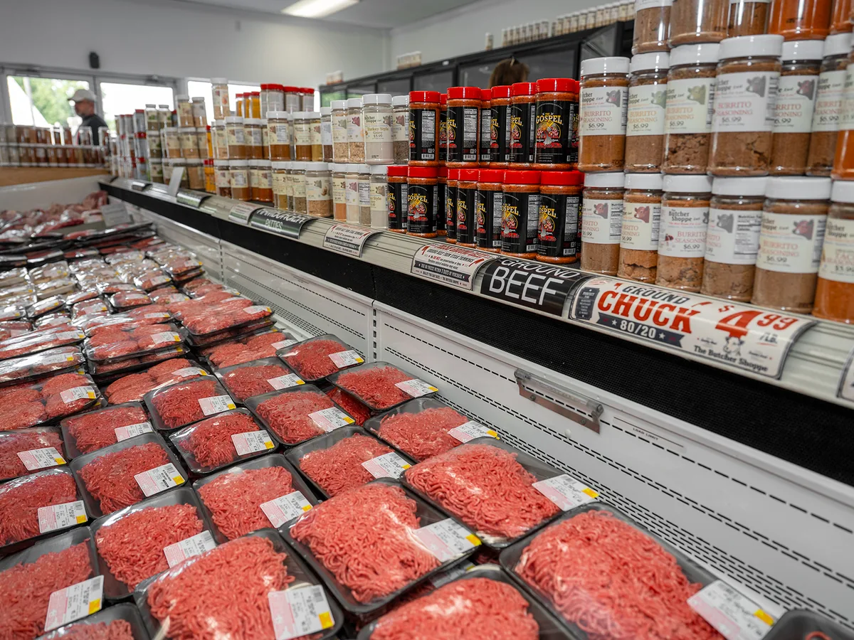 Fresh cuts packed in the meat case