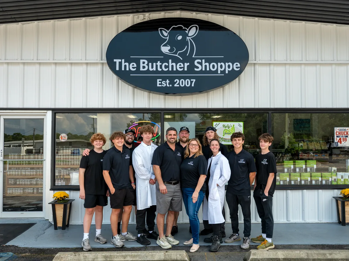 The Butcher Shoppe team outside the shop